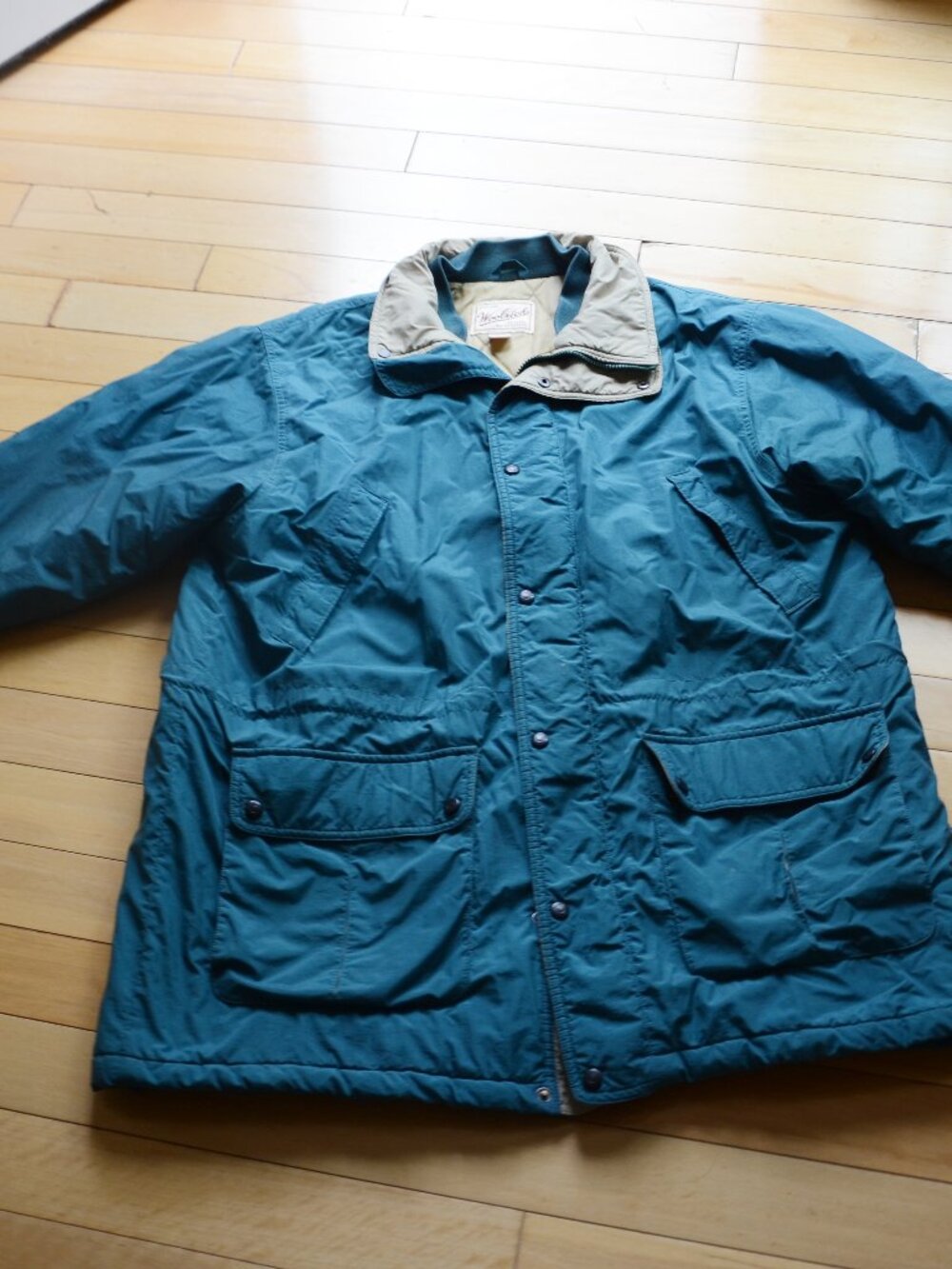 Woolrich teal green insulated parka Men XL
